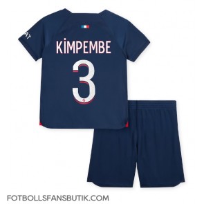 Paris Saint-Germain Presnel Kimpembe #3 Replika Hemmatröja Barn 2023-24 Kortärmad (+ Korta byxor)